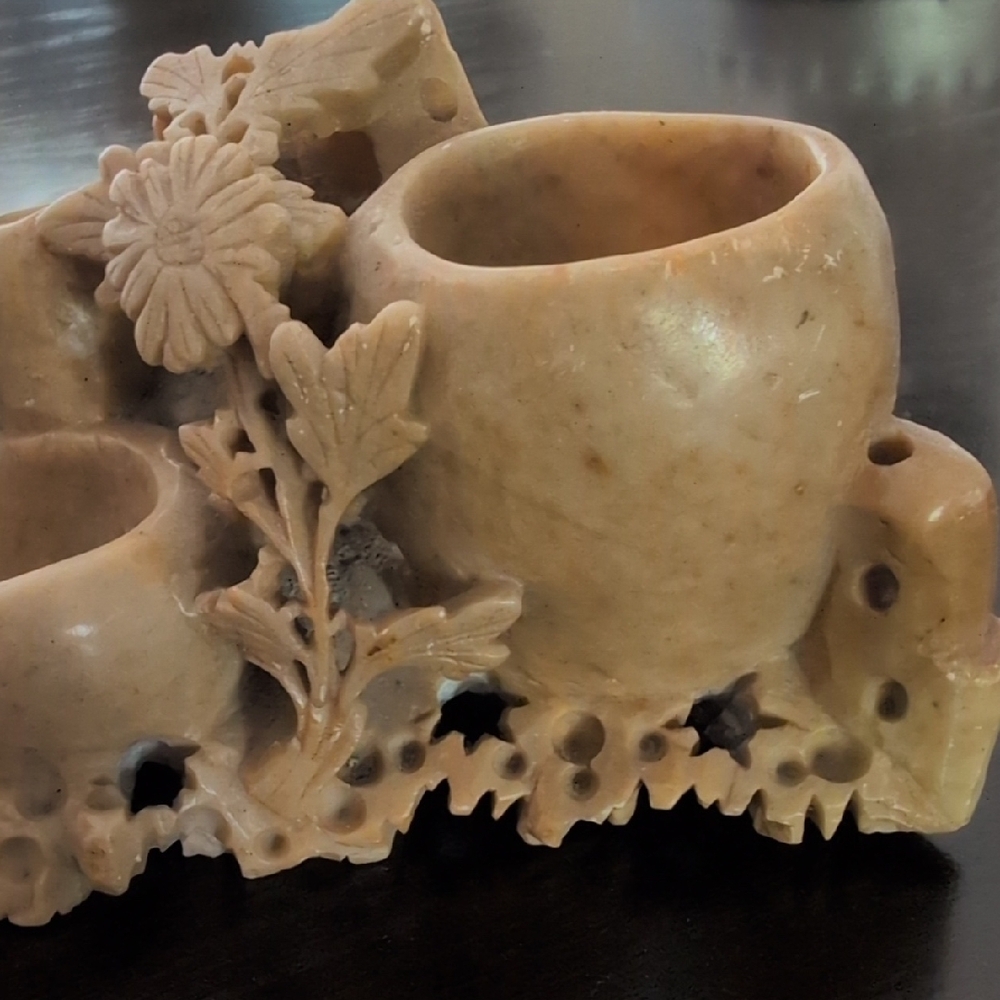 Carved Stone Floral Holder - Picture 3 of 10